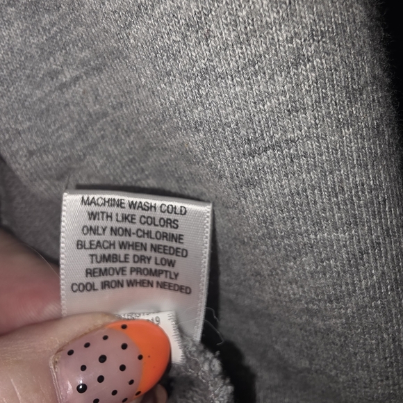 Converse Women's Heather Gray Blazer Front Zipper Faux pockets 100% Cotton Large - Picture 7 of 7